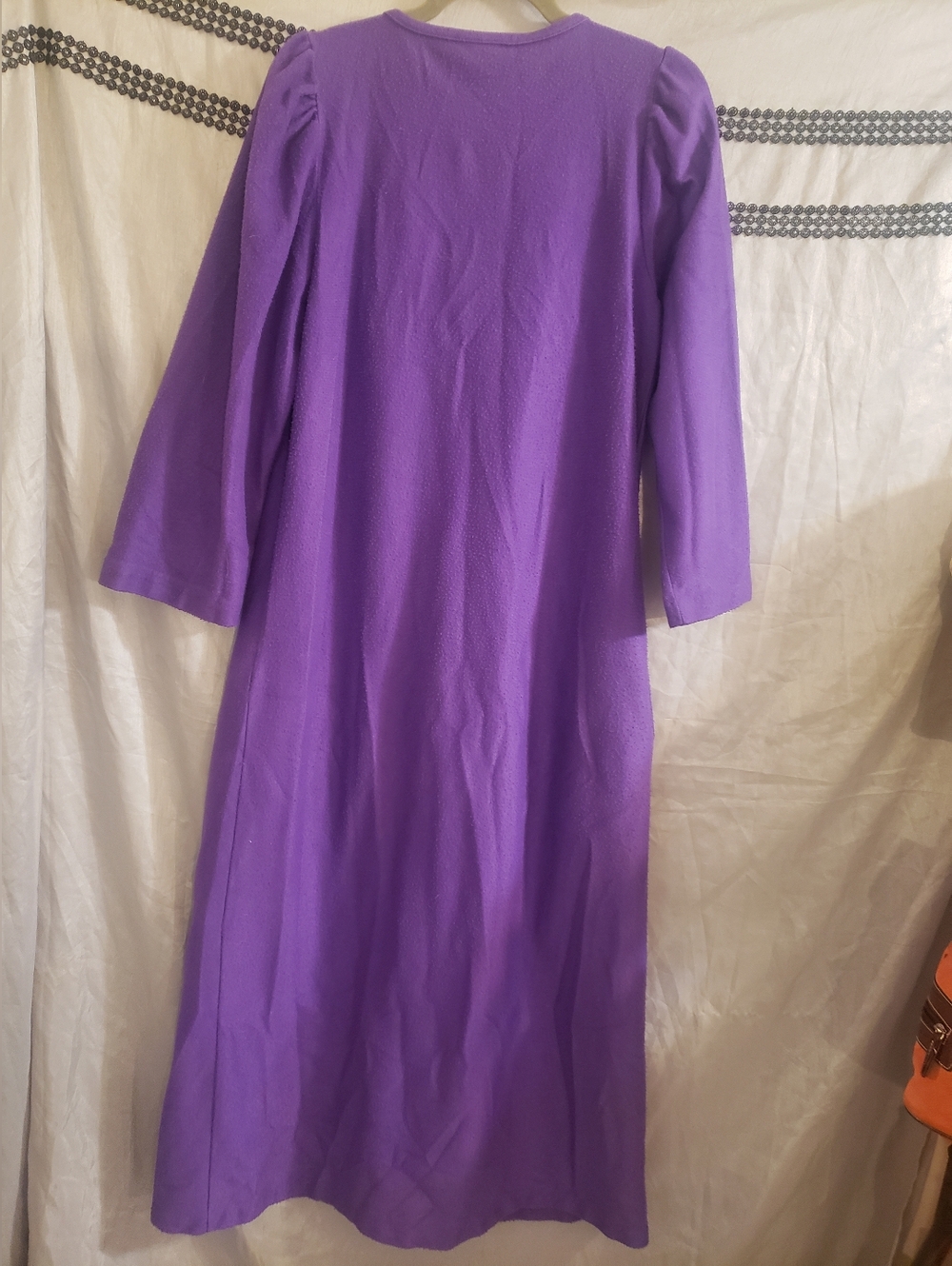 Perfectly Cozy Vintage Purple Kelly Reed Floral Embroidered Fleece Robe Small* - Picture 11 of 15